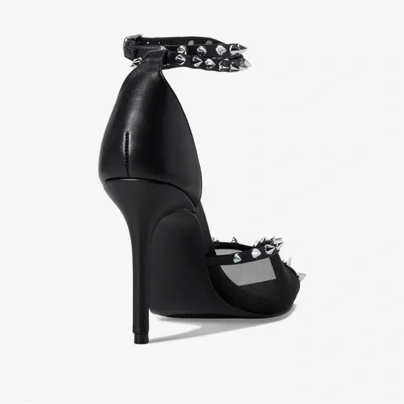 💋 Steve Madden Lupton Mesh Pointed-Toe Pumps, Black, Size 9.5 - Picture 3 of 15